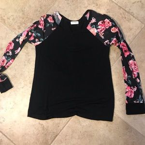 Floral baseball style shirt